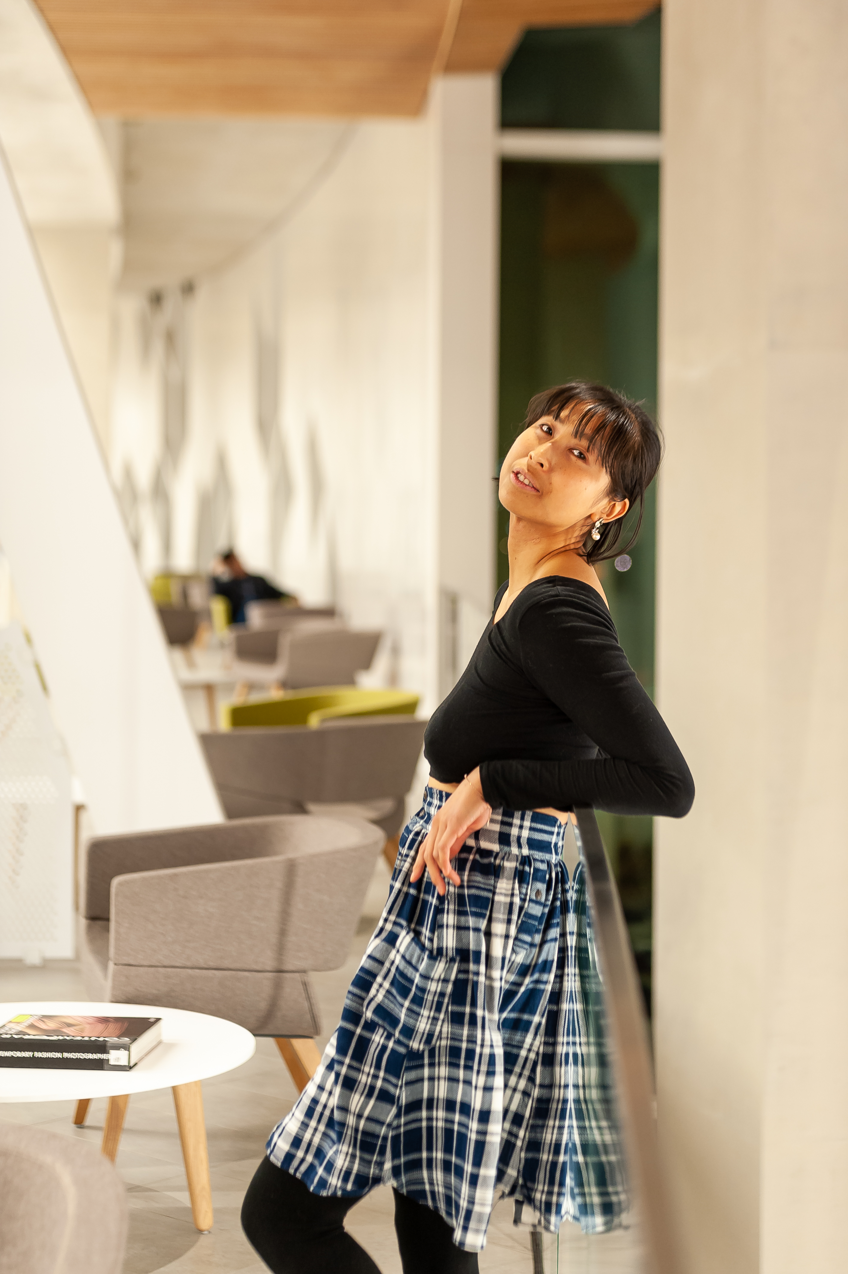 Refashion flannel shirt to skirt